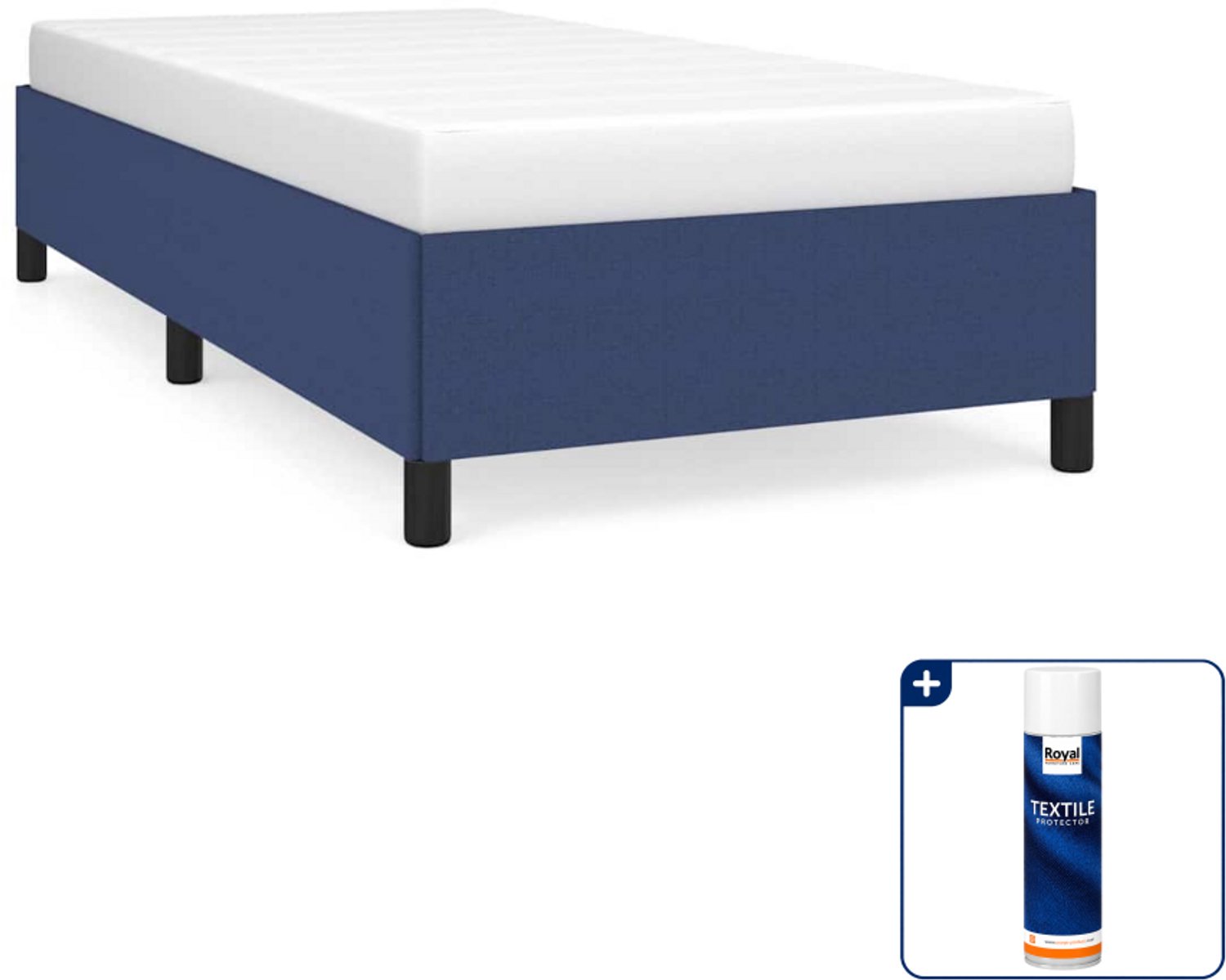 vidaXL bedframe - 100 x 200 cm - stof - blauw - Inclusief textielbeschermer 500 ml