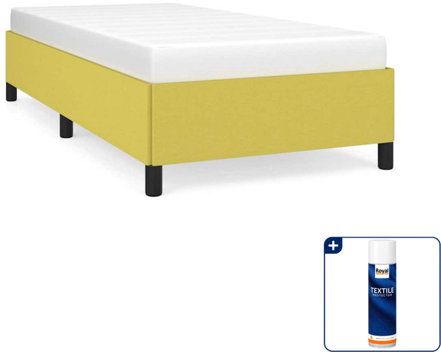 vidaXL bedframe - 100 x 200 cm - stof - groen - Inclusief textielbeschermer 500 ml