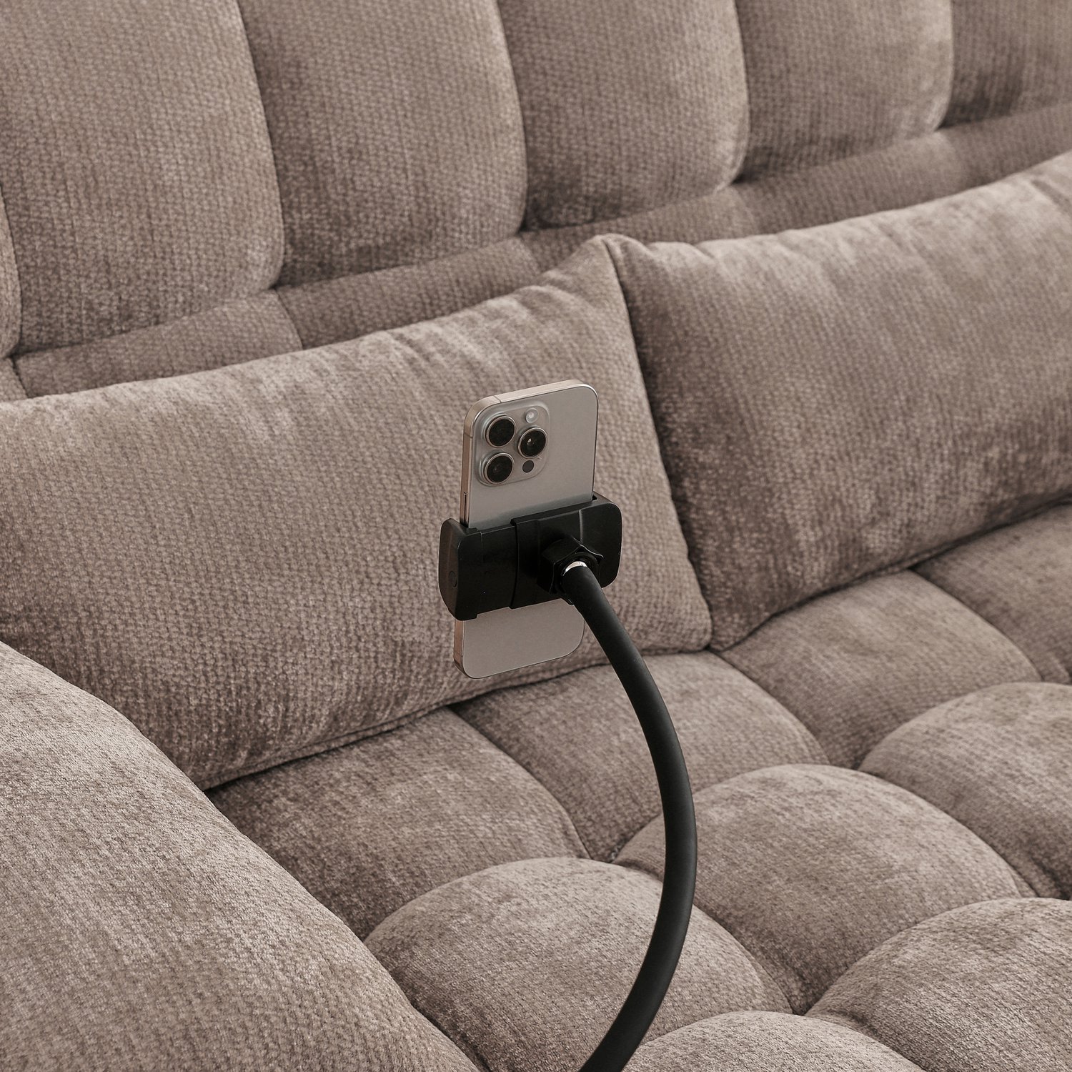 OKWISH Slaapbank 142 cm - Drie Gebruiksmogelijkheden en Verstelbare Rugleuning - Voor Woonkamer en Logeerkamer - Chenille - Bruin