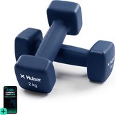 Hulser Dumbbell set - 2 x 2,0 kg - Neopreen - Blauw - Met digitale startgids - Gewichten - Fitness halterset - Krachttraining halters