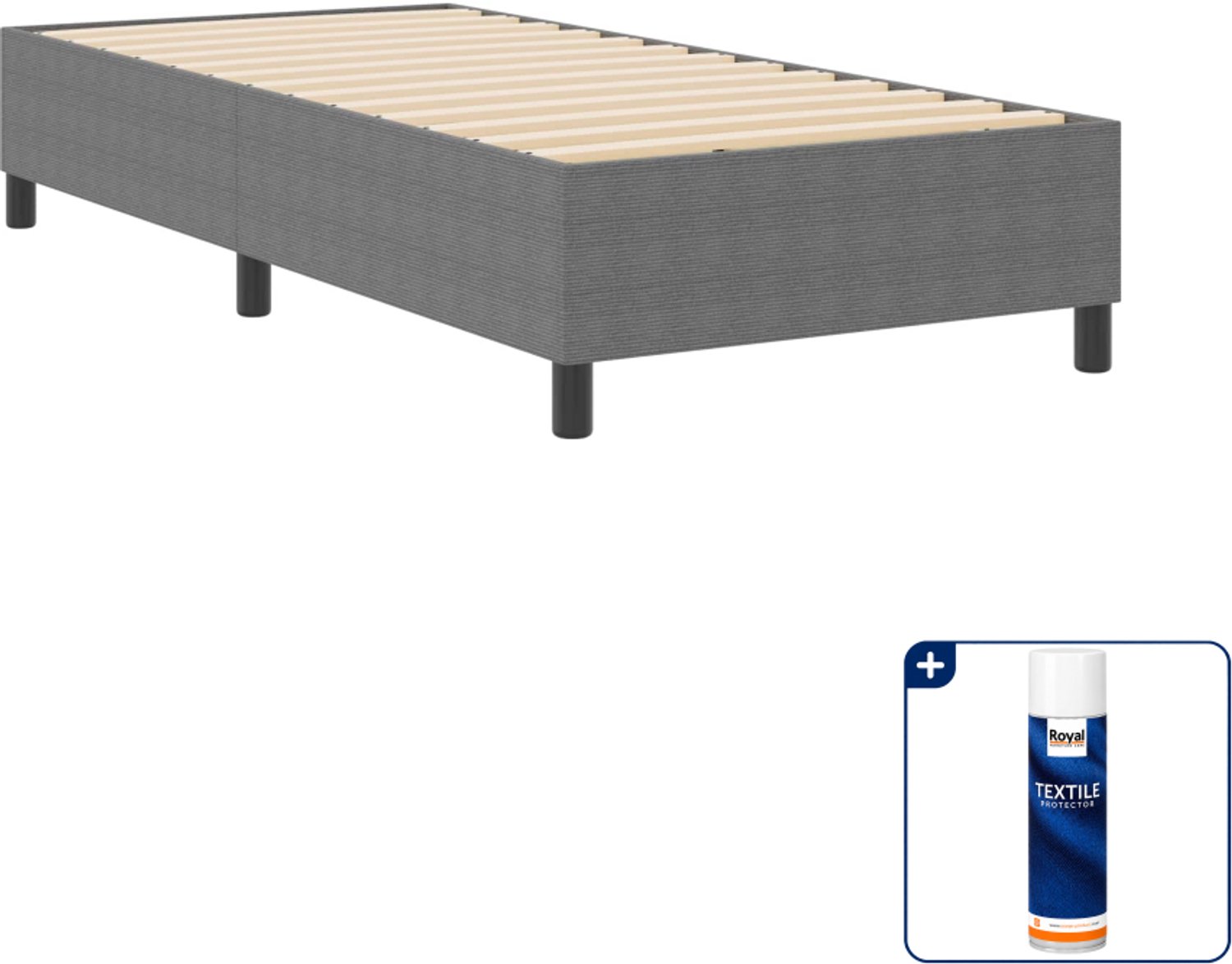 vidaXL platform bedframe - 90 x 200 cm - lichtgrijs - Inclusief textielbeschermer 500 ml
