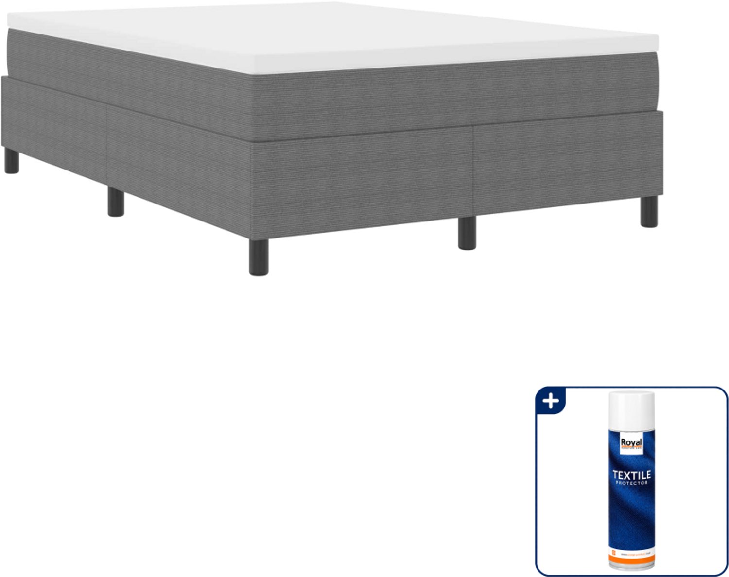 vidaXL platform bedframe - Small double - 140 x 200 cm - lichtgrijs - Inclusief textielbeschermer 500 ml