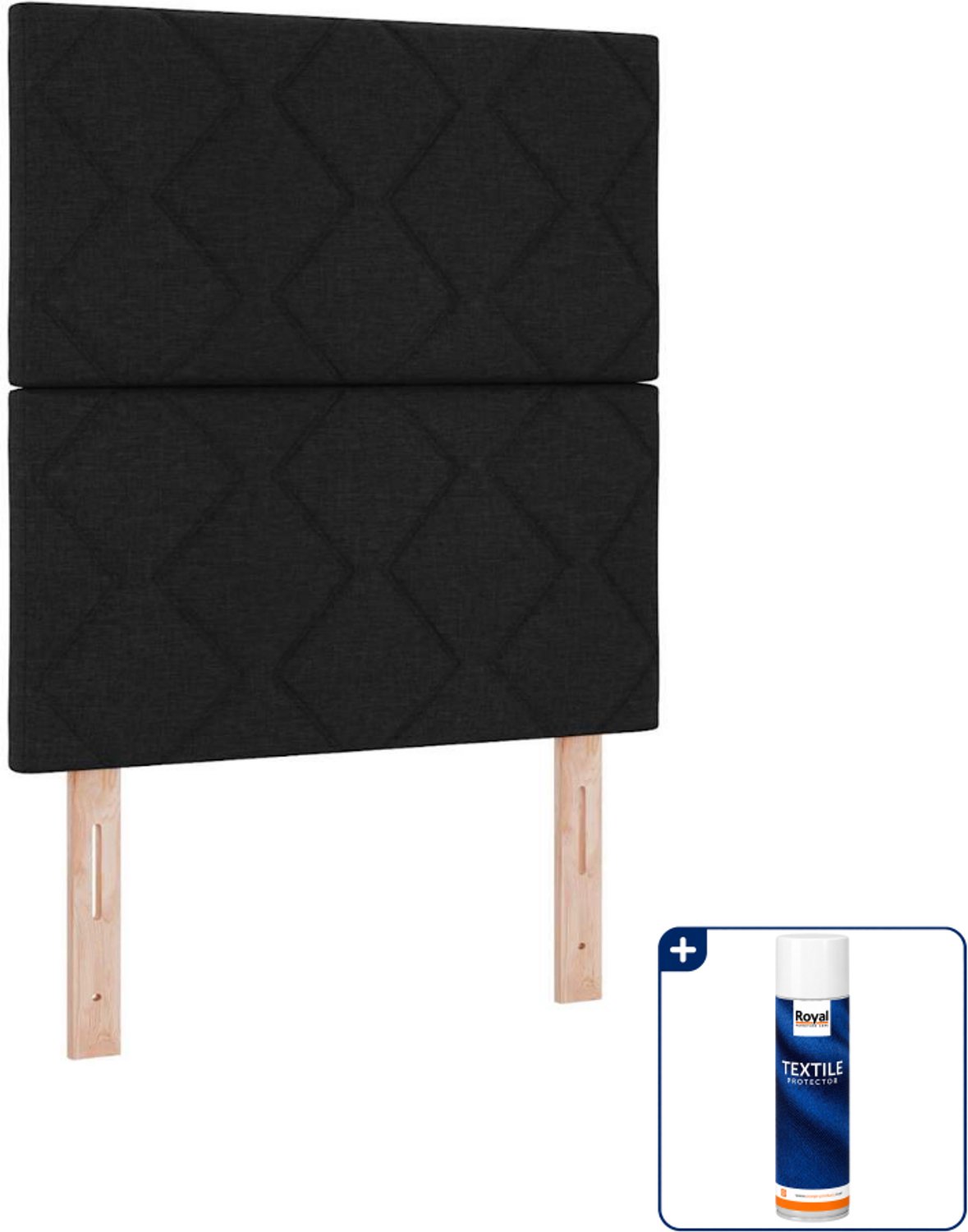 vidaXL LED boxspringbed - 80 x 200 cm - zwart - Inclusief textielbeschermer 500 ml