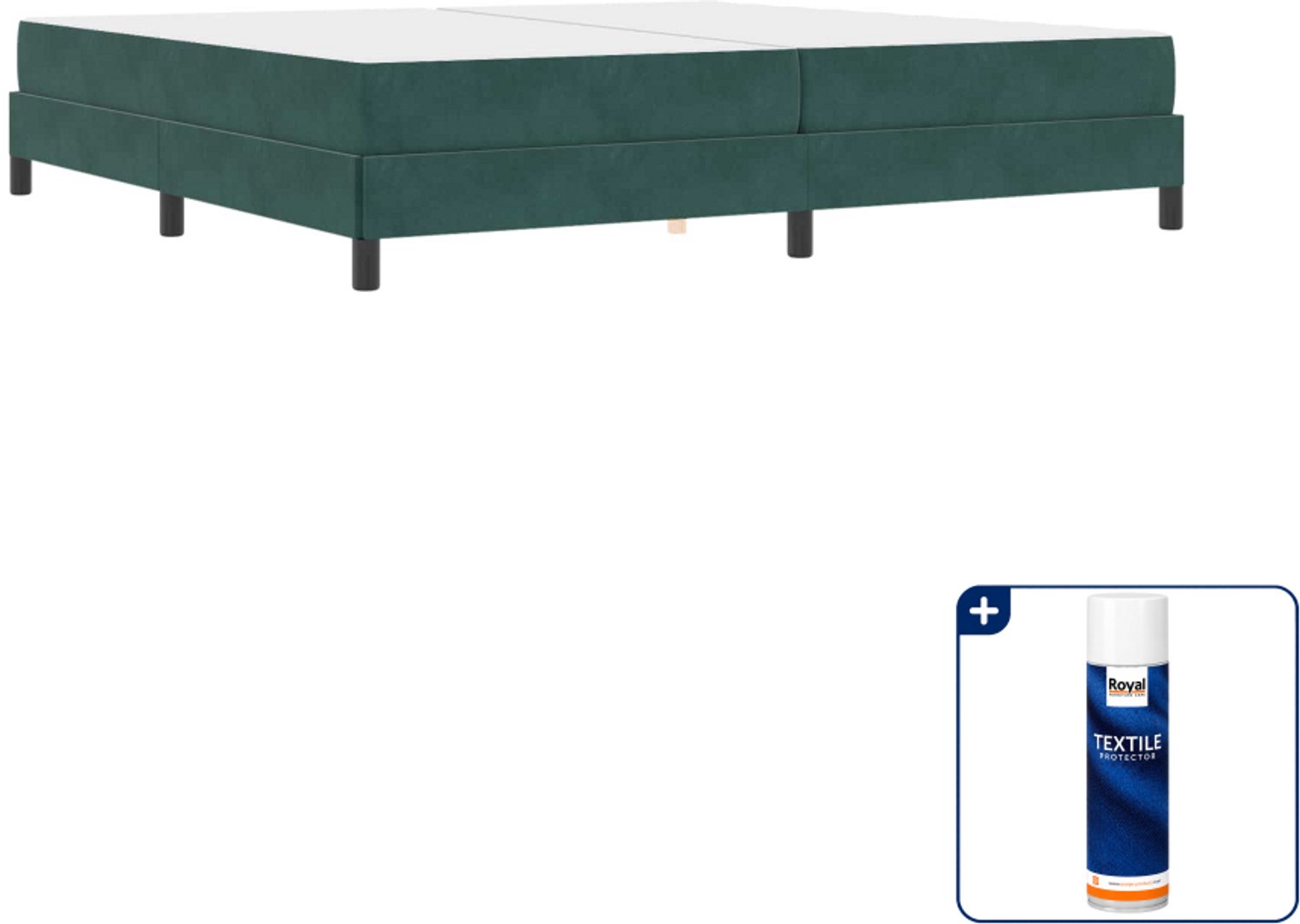 vidaXL Boxspringbed met matras - 200 x 210 cm - stof - donkergroen - Inclusief textielbeschermer 500 ml Bruin