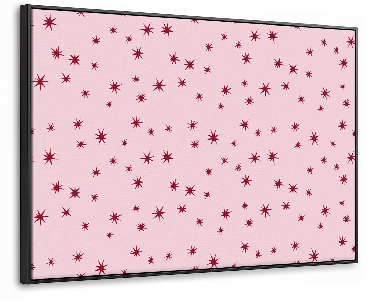 Canvas Schilderij met Baklijst 90x60cm - Ster - Roze - Rood - Muurdecoratie woonkamer - Slaapkamer decoratie - Kamer accessoires - Schilderijen op canvas met lijst
