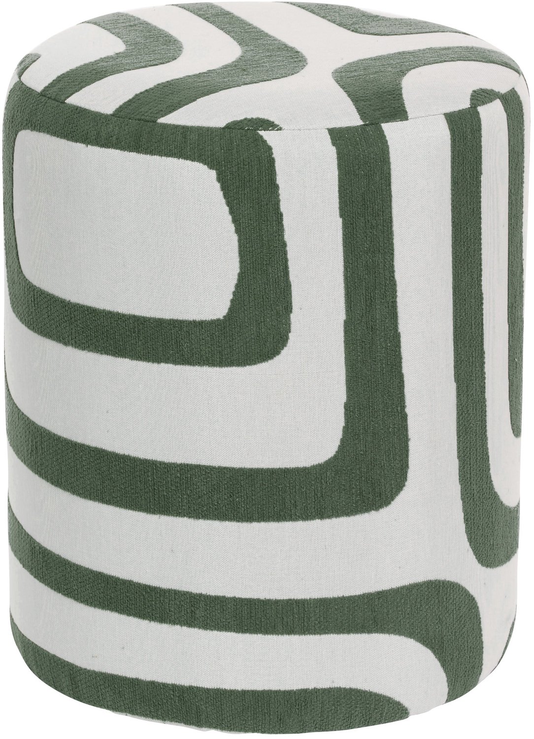 MISOU Poef - 30x36cm - Hocker - Stoel - Bijzettafel - kinderpoef - Rond - Groen - DESI