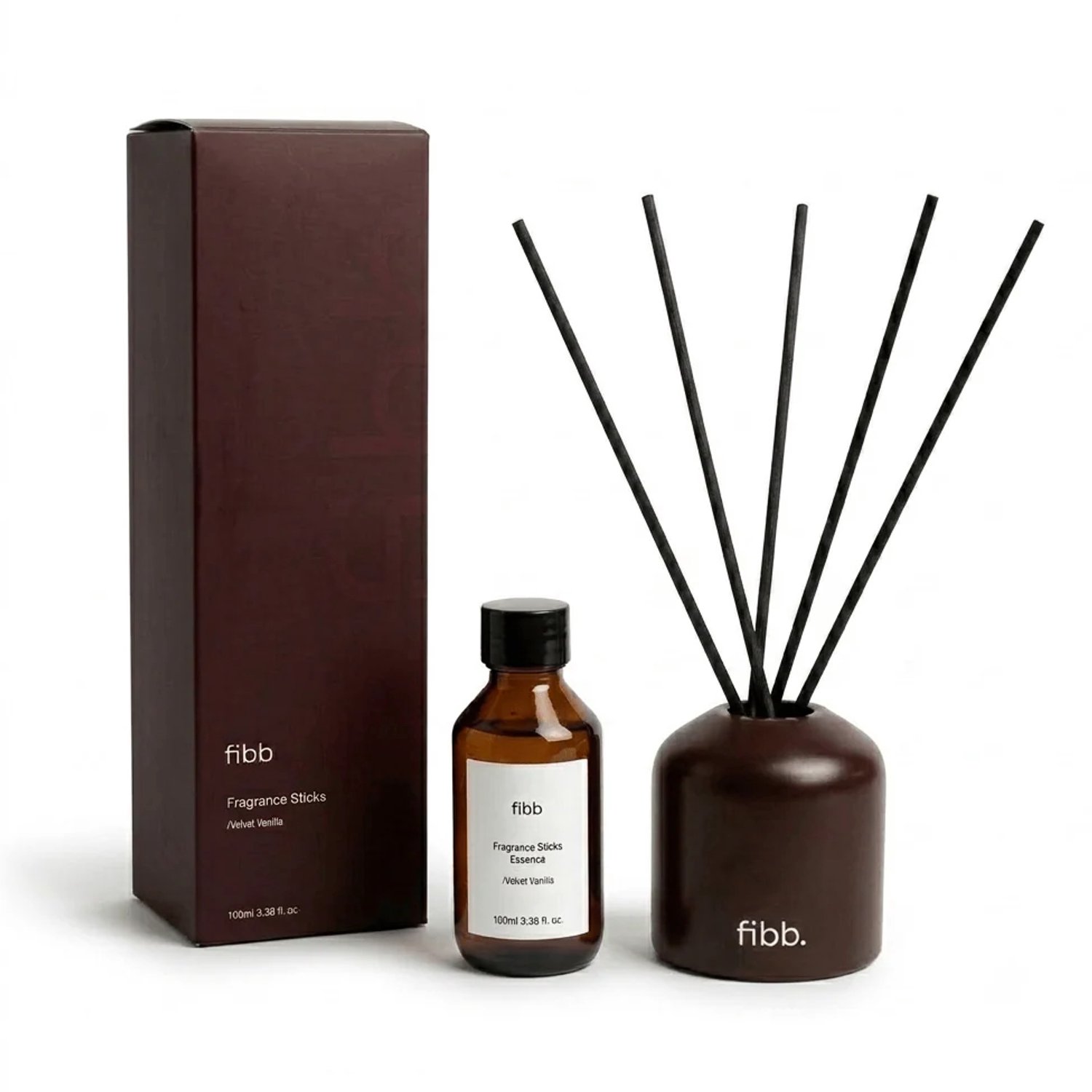 Fibb® - Geurstokjes - Velvet Vanilla - Vanillegeur - 100 ML -