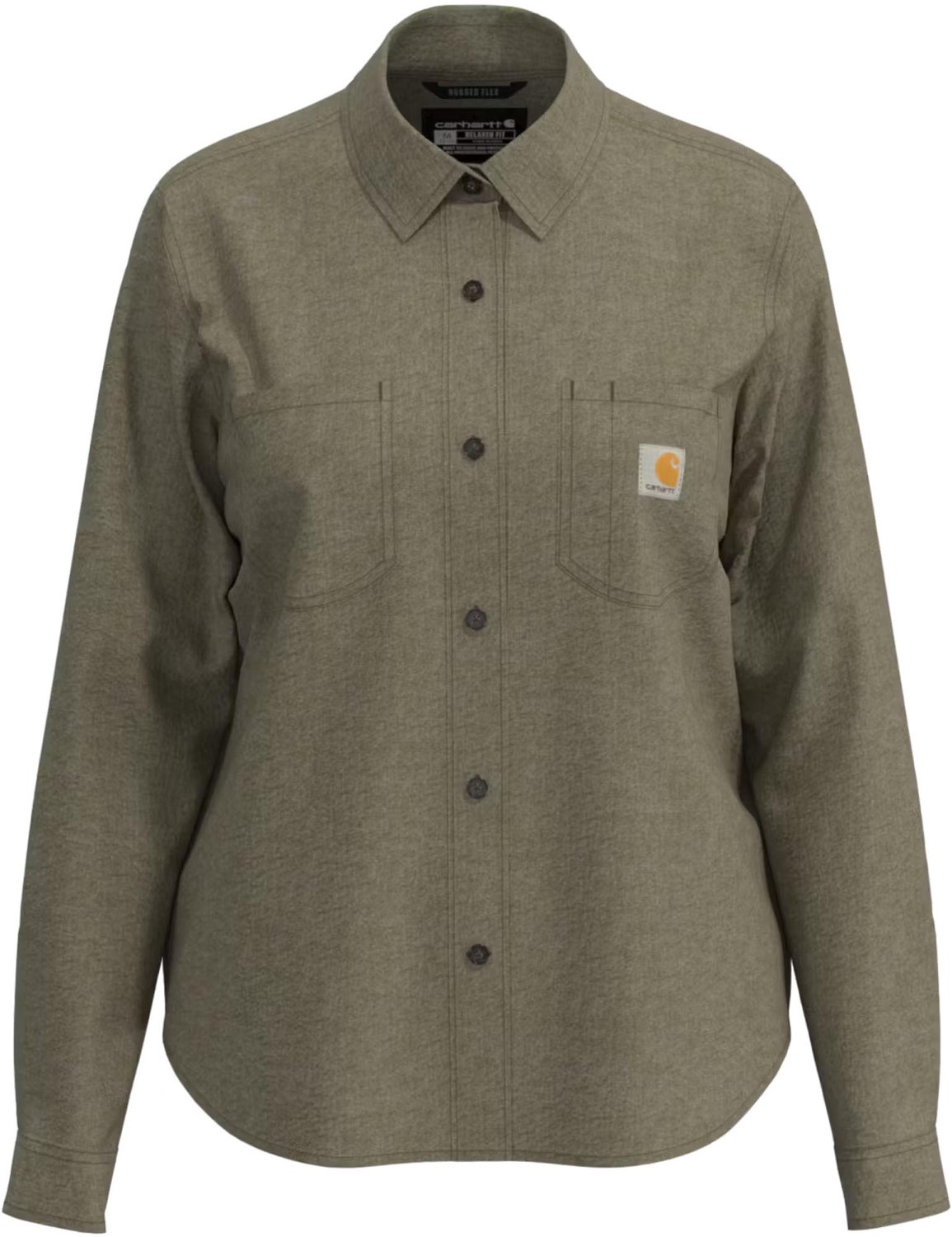 Carhartt Hamilton Relaxed LS Dames flanellen overhemd Groen