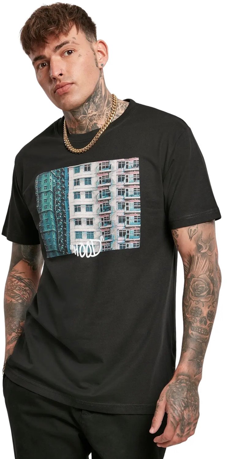 Mister Tee Heren Tshirt -XL- Hood Zwart