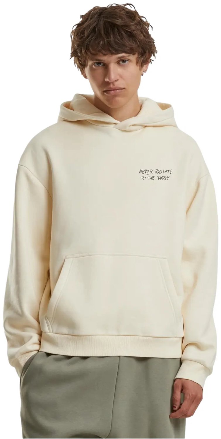 Hoodie Mister Tee Never Too Late To The Party Whitesand