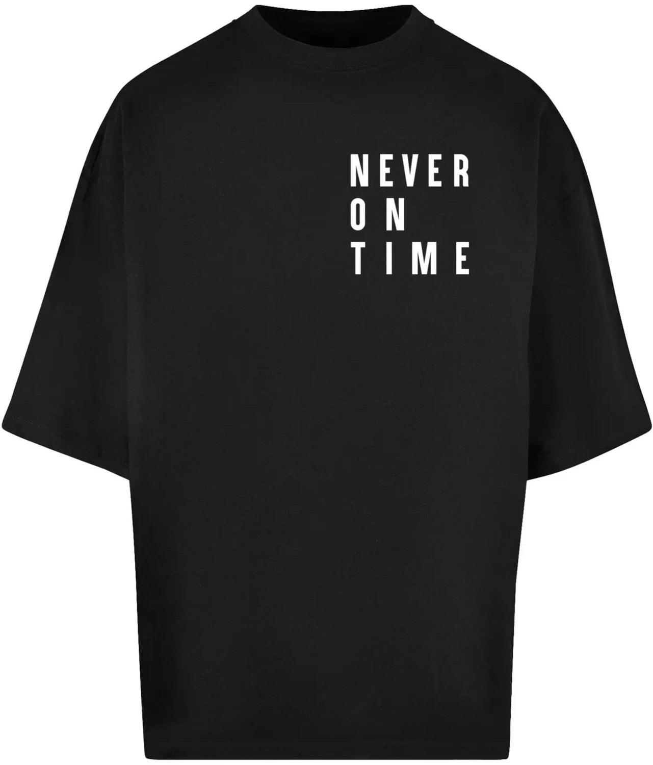 T-shirt Mister Tee Never On Time Huge Zwart