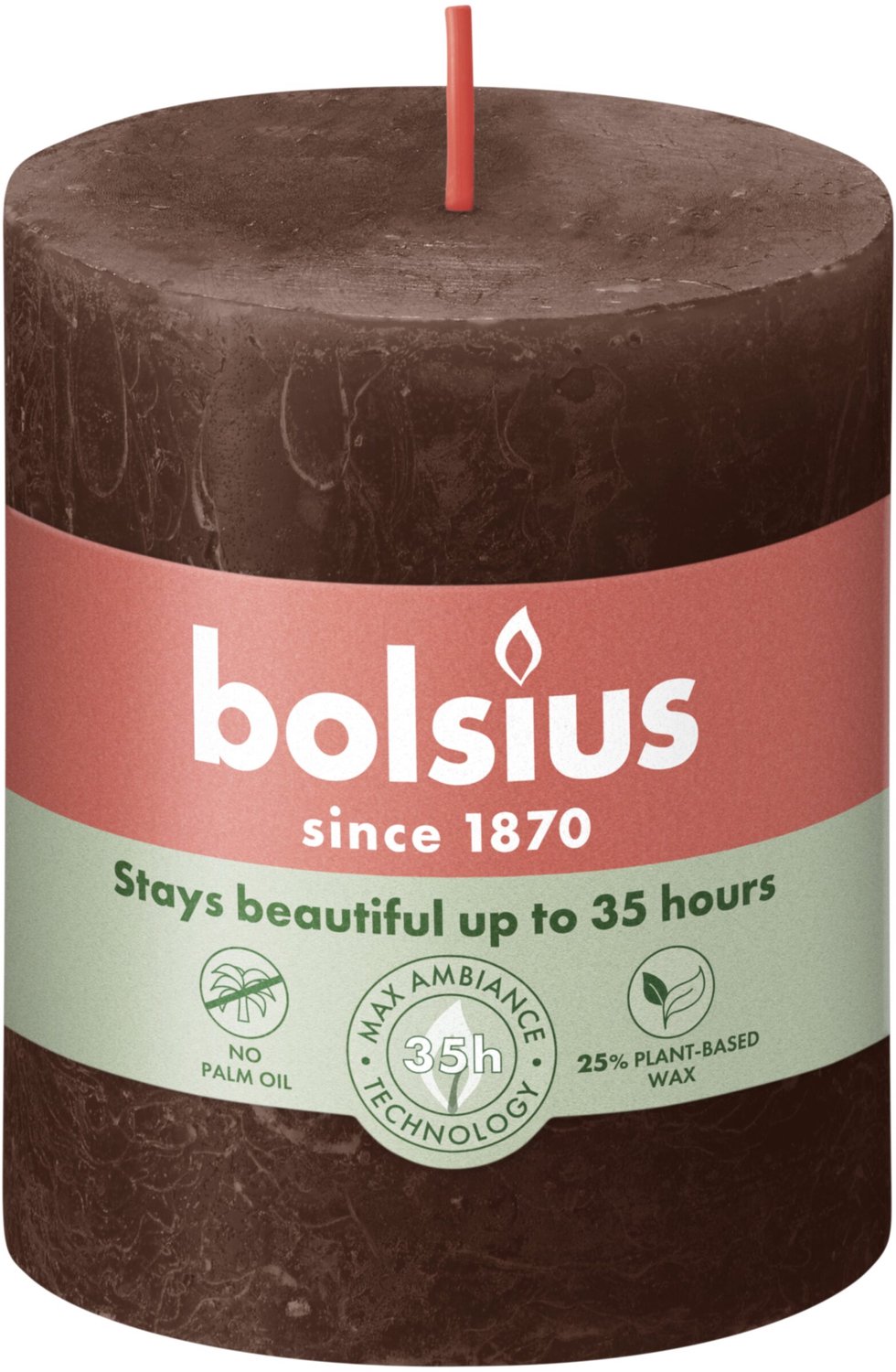 Bolsius Rustiek Stompkaars 80/68 Chocolate Brown Bruin