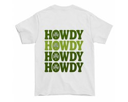 St. Patrick's Day Shirt – HOWDY HOWDY HOWDY HOWDY met Klavertje Vier – Retro Outfit – Unisex T-Shirt voor Dames & Heren – Leuk Cadeau