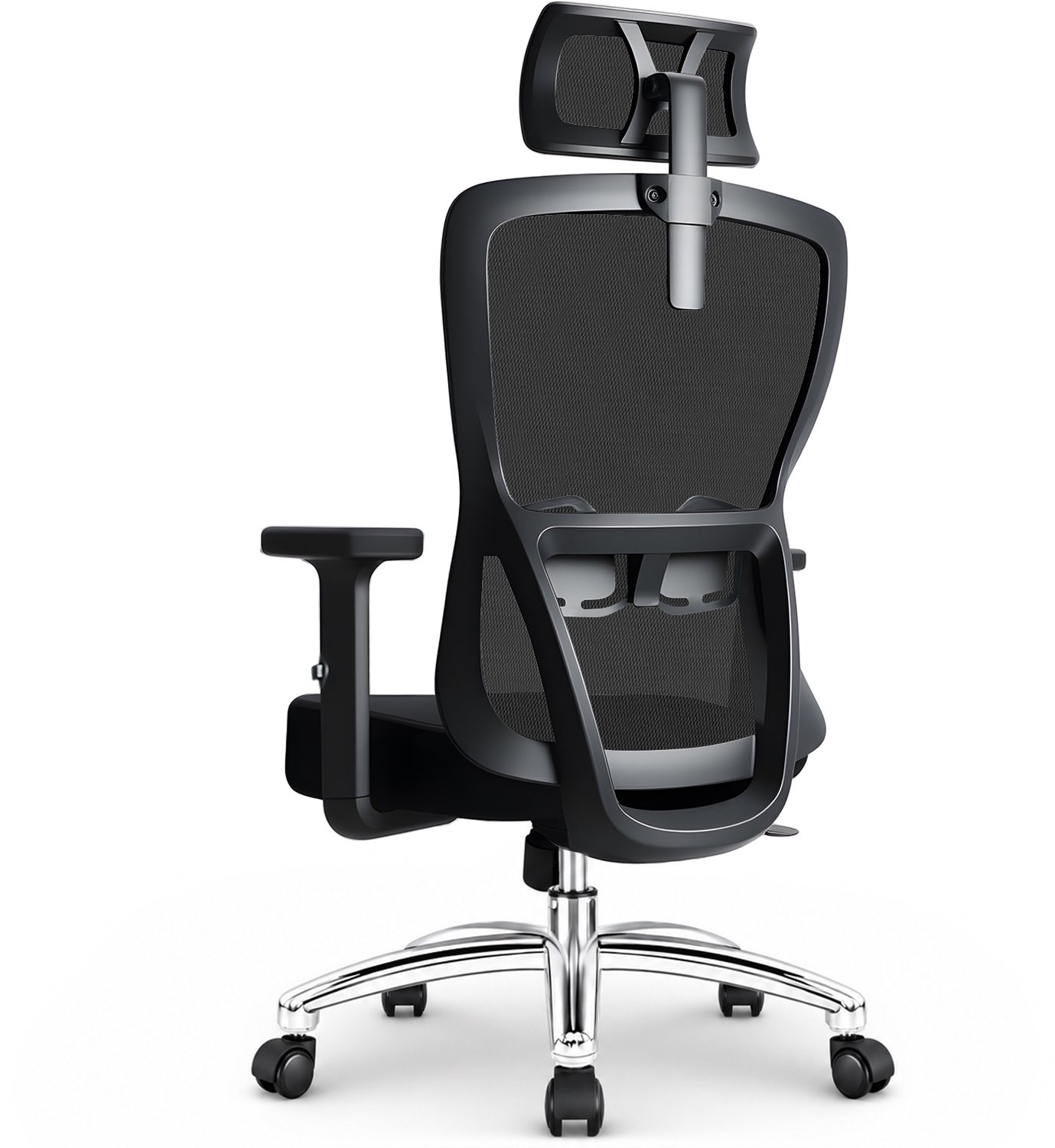 Durrafy Bureaustoel – Verstelbare Hoofdsteun – Ergonomische Bureaustoel – Verstelbare Rugleuning – Voor Volwassenen – Tot 200kg – Office Chair – Ademende Mesh – Zwart D01