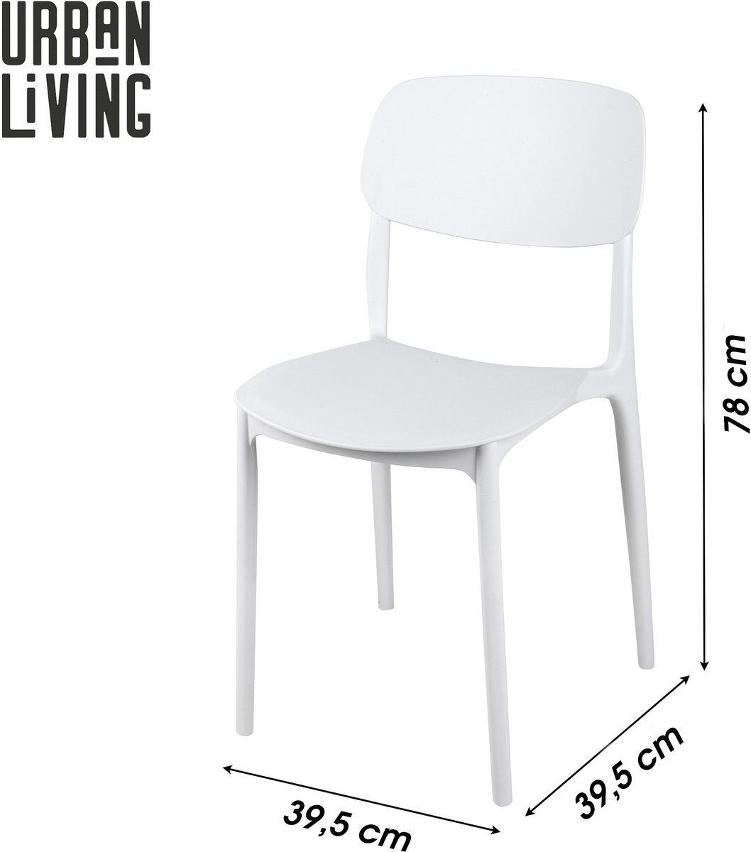 Design stoel KELLY in wit PP – 39,5 x H 78 cm