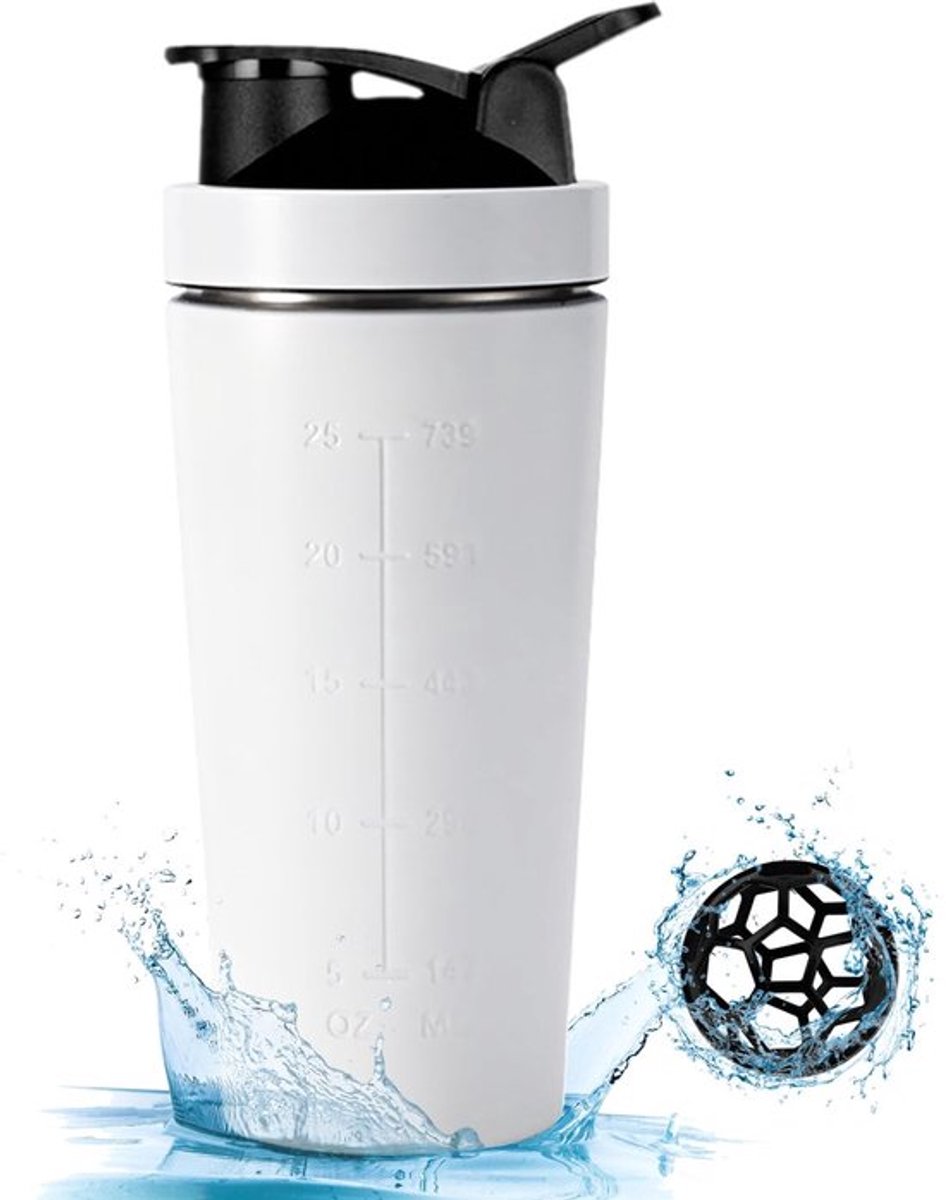 Aladdien - Protein Shaker - Lekvrij - Wit - BPA Vrij - Ideaal voor Eiwitshakes