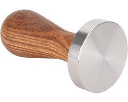 Stainless Steel Koffie Tamper met Houten Handvat 51mm voor Espresso en Koffiezetten Thuisgebruik, Accessoires voor Perfecte Tamping en Poederdruk