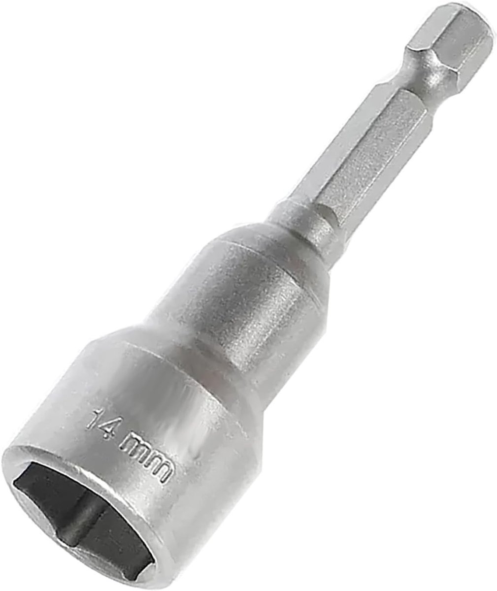 Magnetische Moerhouder 5-19mm met 1/4" Hex Shank - Voor Boren, Moeren en Impact Adapters, 14mm Grijs