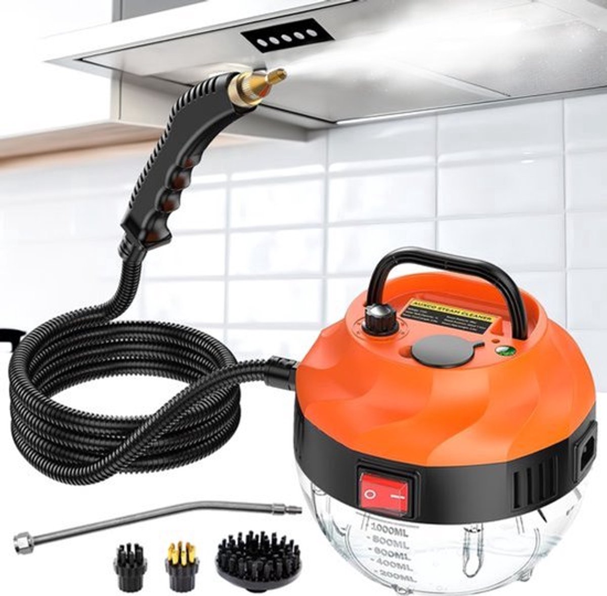 Stoomreiniger Draagbaar - 2500 W Vermogen - 1000 ml Watertank - Handstoomreiniger - Voor Vloeren En Meubels