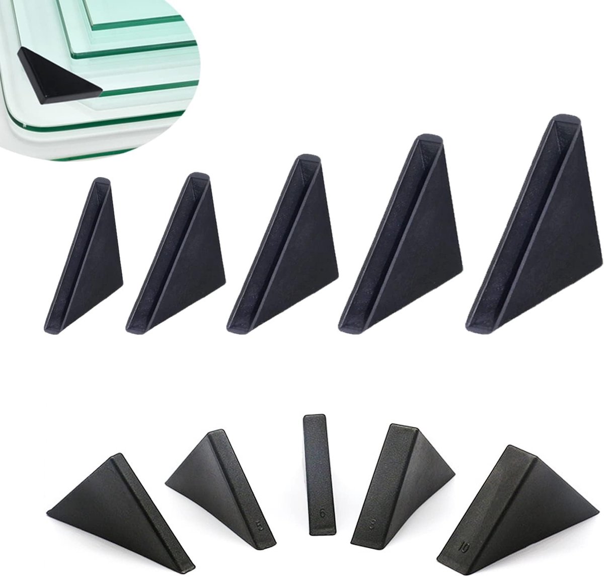Hoekbeschermers voor Glas en Metaal - Triangulaire Kussens voor Randbescherming - 50 Stuks in Diverse Dikte (4mm/5mm/6mm/8mm/10mm)
