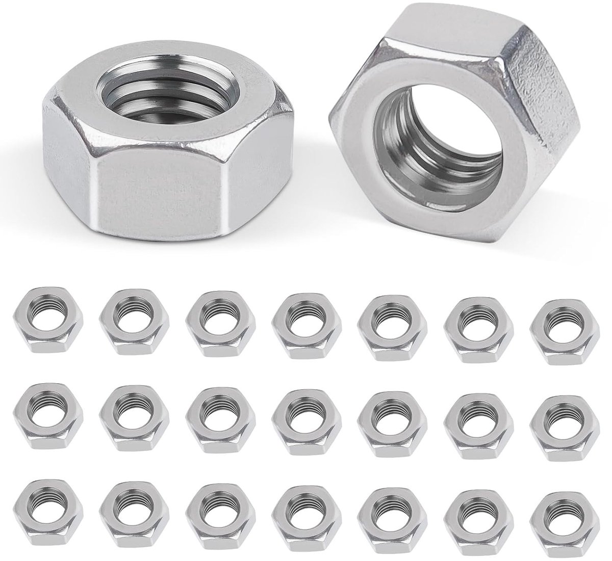 100 Stuks M6 (6mm) Stalen Zeskantmoeren, Volle Moeren, Carbon Staal, Standaard Draadpitch 1.0, Duurzaam en Betrouwbaar