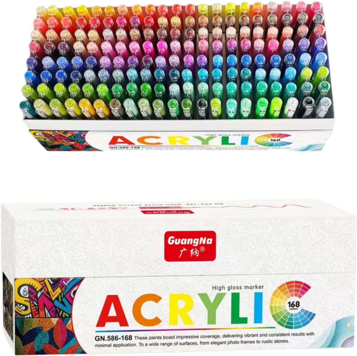 GuangNa® Gelpennen Set 168 Kleuren | Gel pennen voor Kleurboeken | Coloriages Mystères | Tekenen | DIY