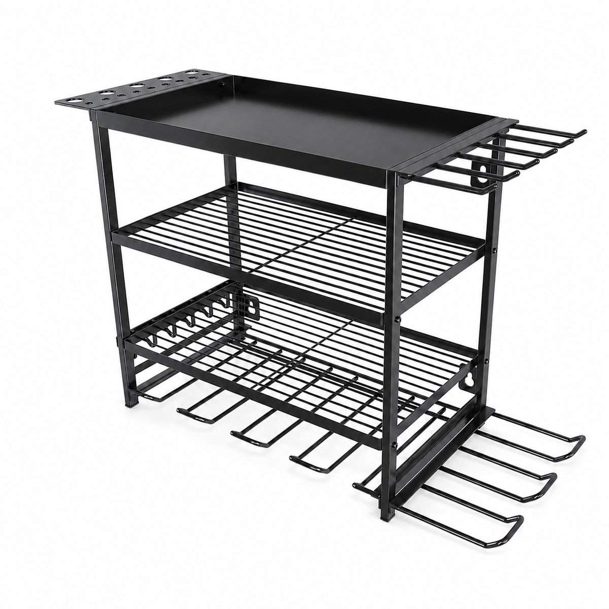 Vurnomi Gereedschapswand - wandorganizer = Gereedschapskast - Gereedschap - Organizer - Boorhouder - Opbergkast - 4 laags - Zwart