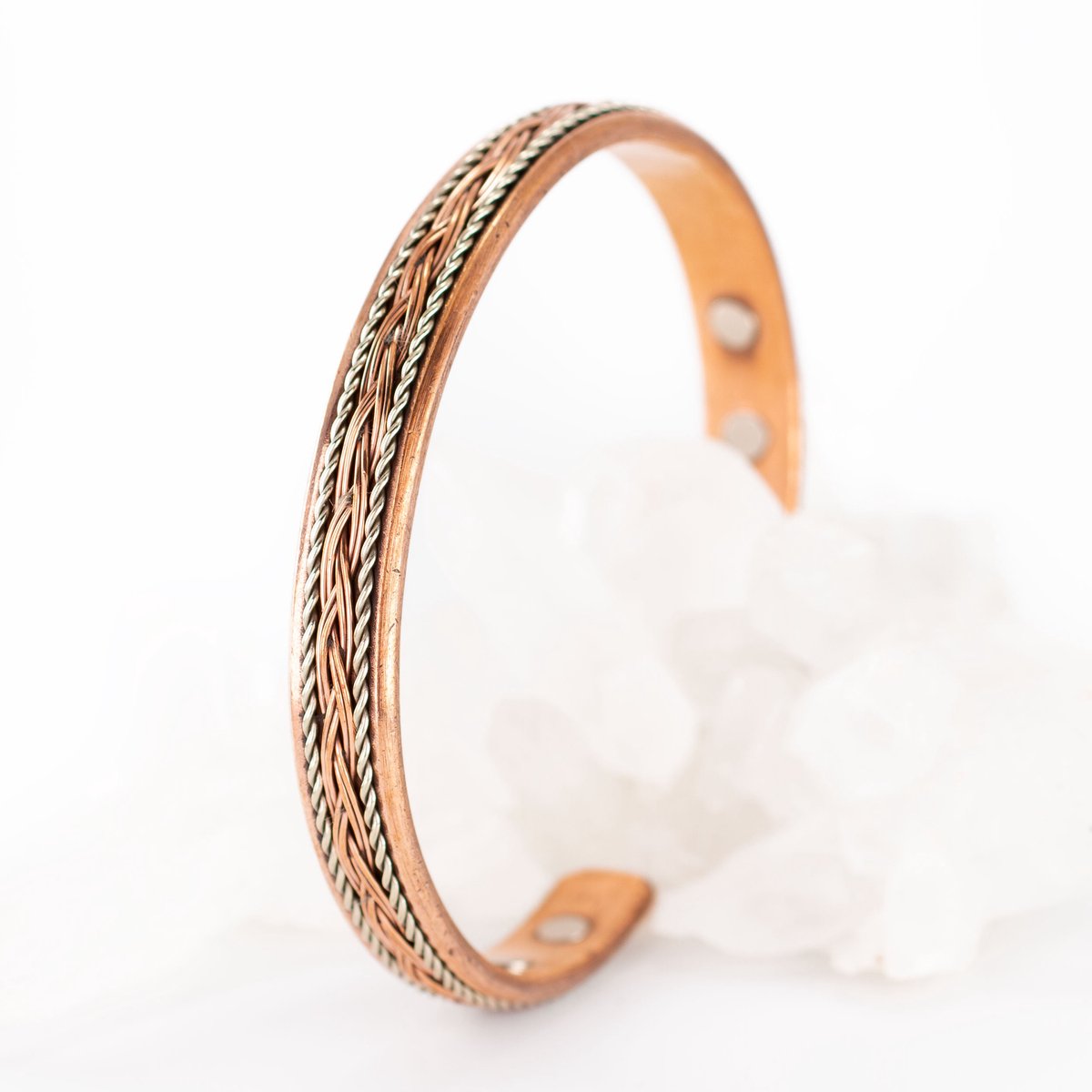 magneet armband - Heren - ingelegd koperdraad - Large - Deva Loves