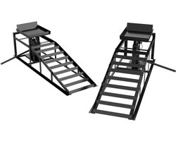 HOMCOM Car Ramp-Metall-114L x 34,5B x 32,5H cm-Schwarz