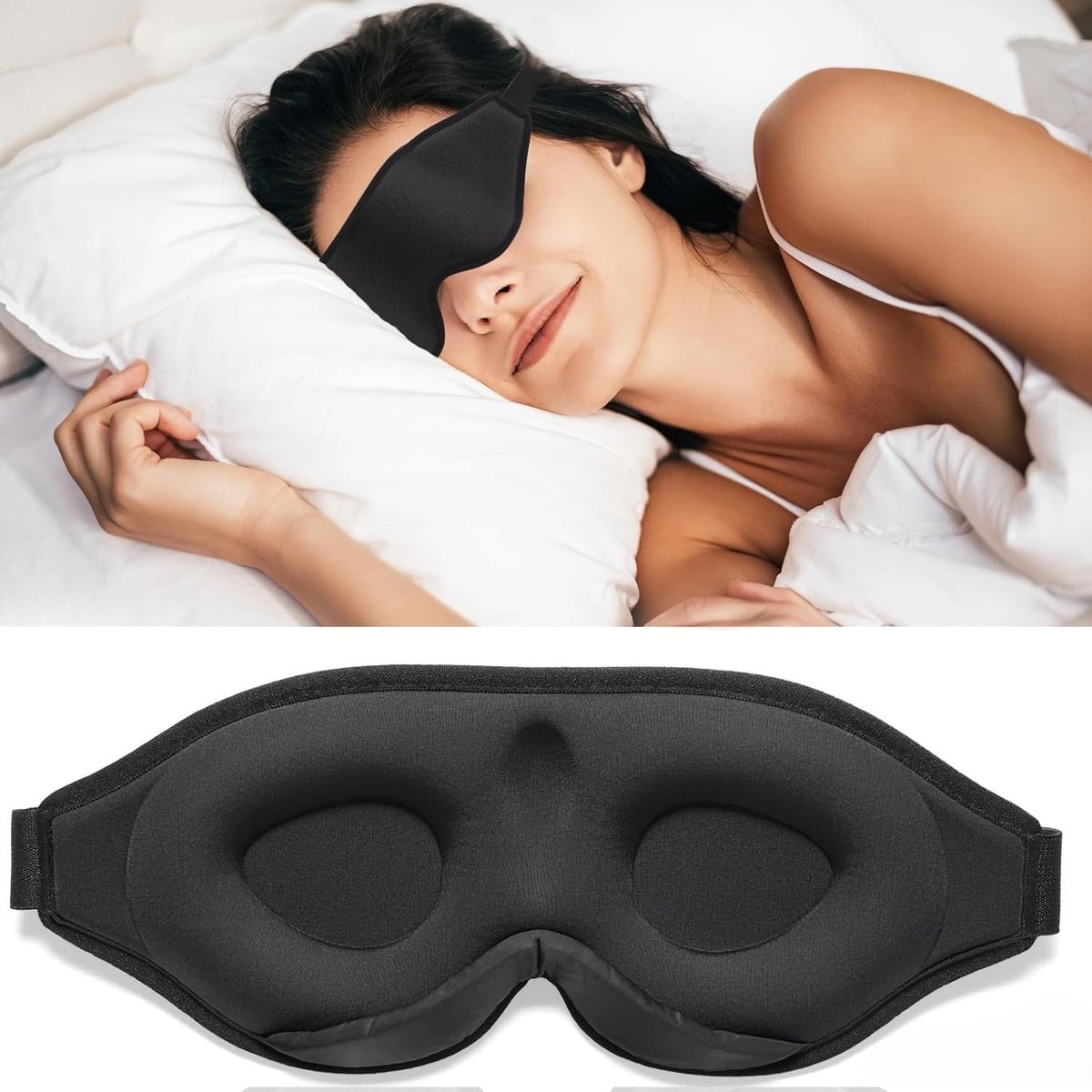 3D Slaapmasker voor Donkerheid, Verstelbare Strap voor Reizen en Yoga, Drukverlichting en Comfortabele Pasvorm