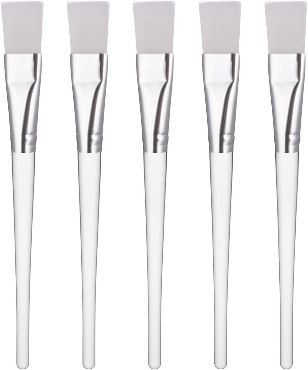 Set van 5 Zachte Make-up Kwasten voor Gezichtsmaskers, Serum en Reiniging - Perfecte Applicators voor een Stralende Huid