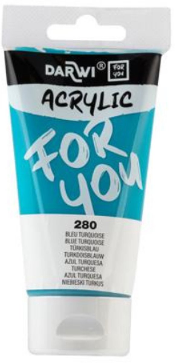Darwi For You acrylverf 75 ml in tube turquoise blauw