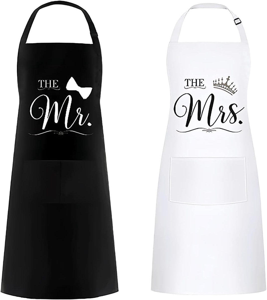 Set van 2 Koppels Schorten voor de Keuken - Verstelbare Kookschorten als Geschenk voor Valentijn, Bruiloft of Verjaardag - Perfect voor Stellen en Pasgetrouwden