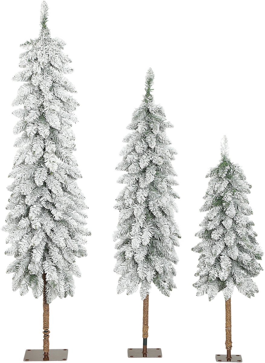 HOMCOM Kerstboom Kunststof, Metaal 48L x 48B x 150H cm Groen+Wit