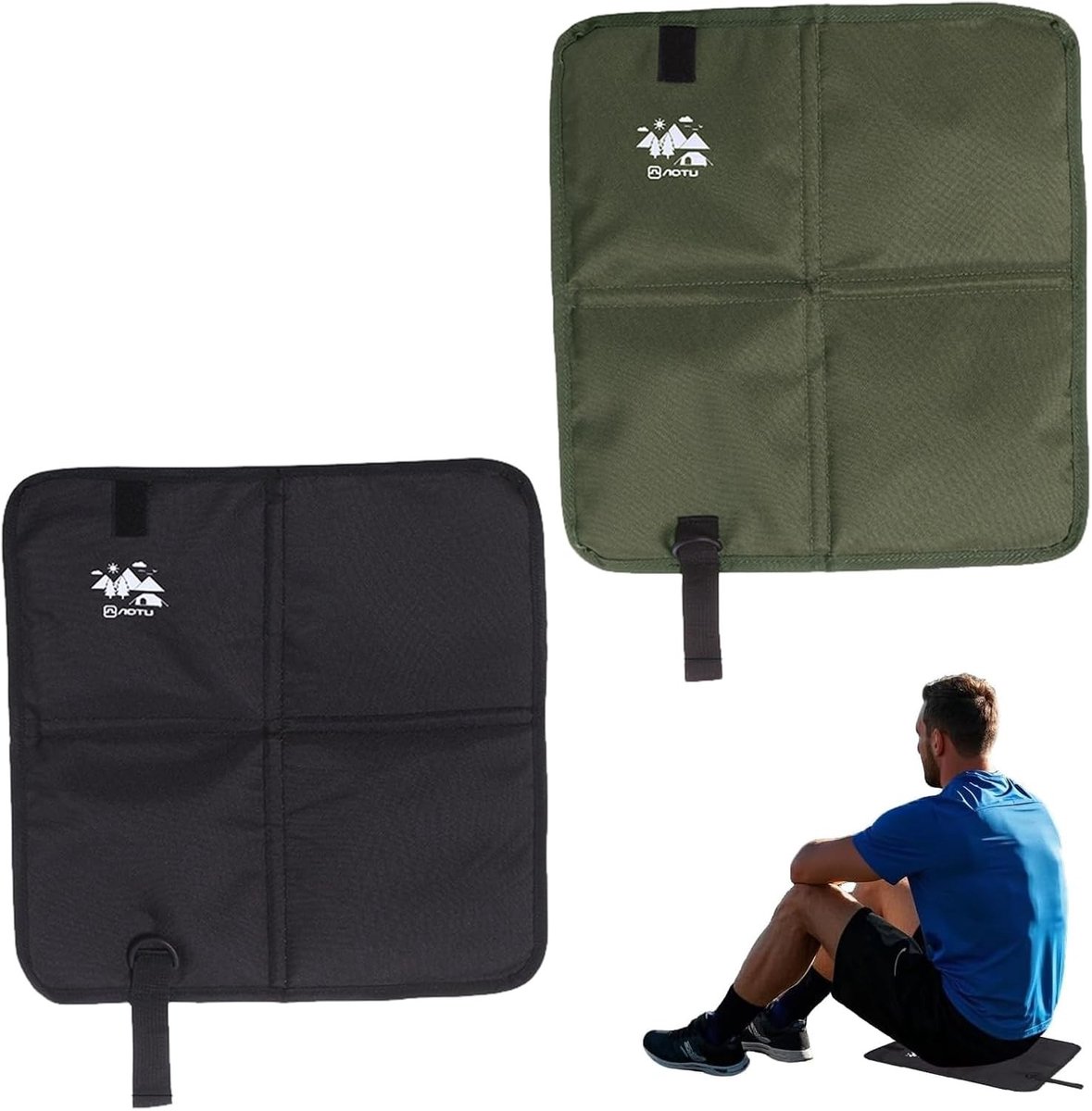Vouwbare Zitkussen Set van 2 - 37 x 35 cm Waterdicht Oxford Stof - Ideaal voor Kamperen, Picknicken en Sportevenementen