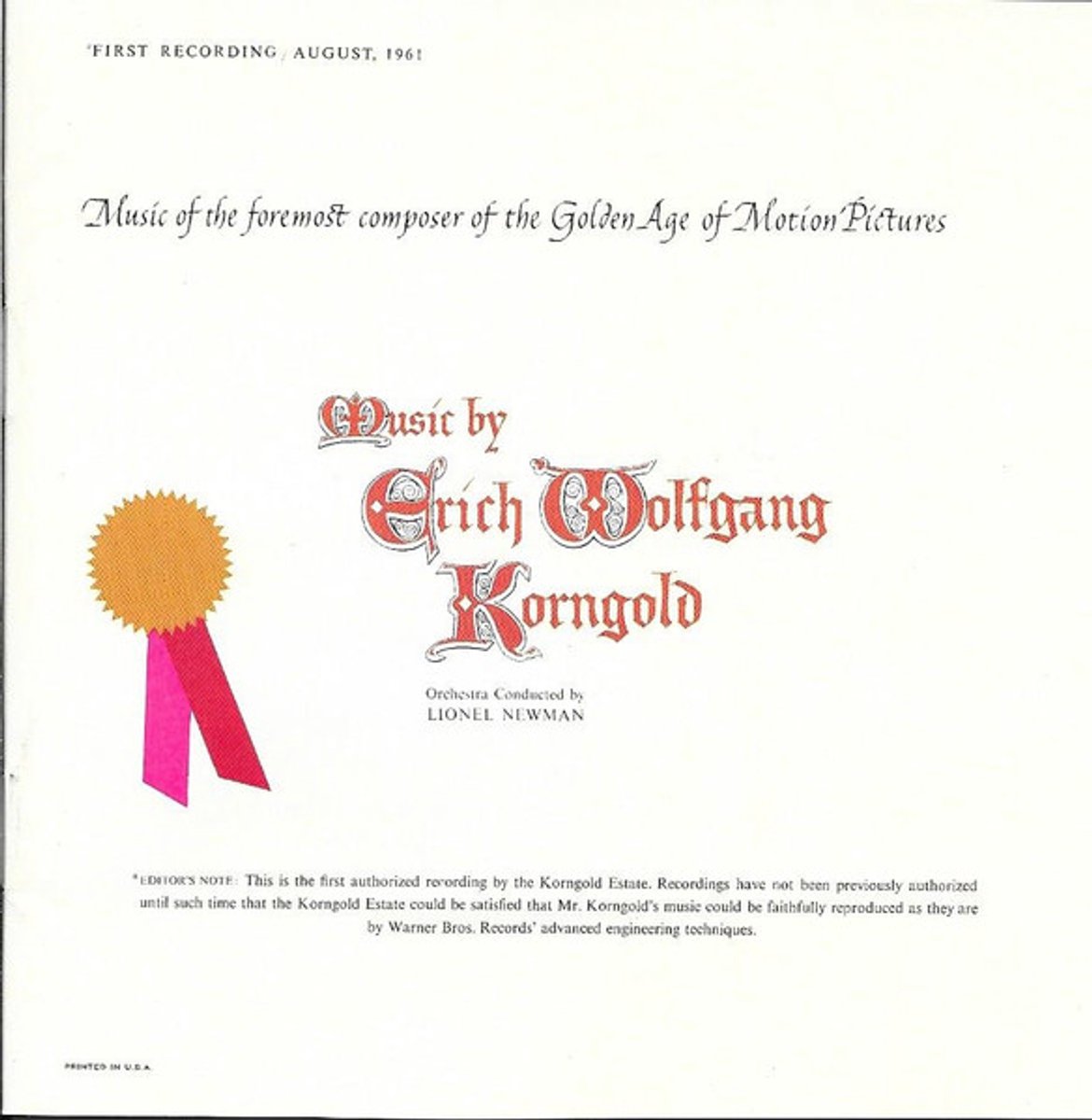 Music by Erich Wolfgang Korngold