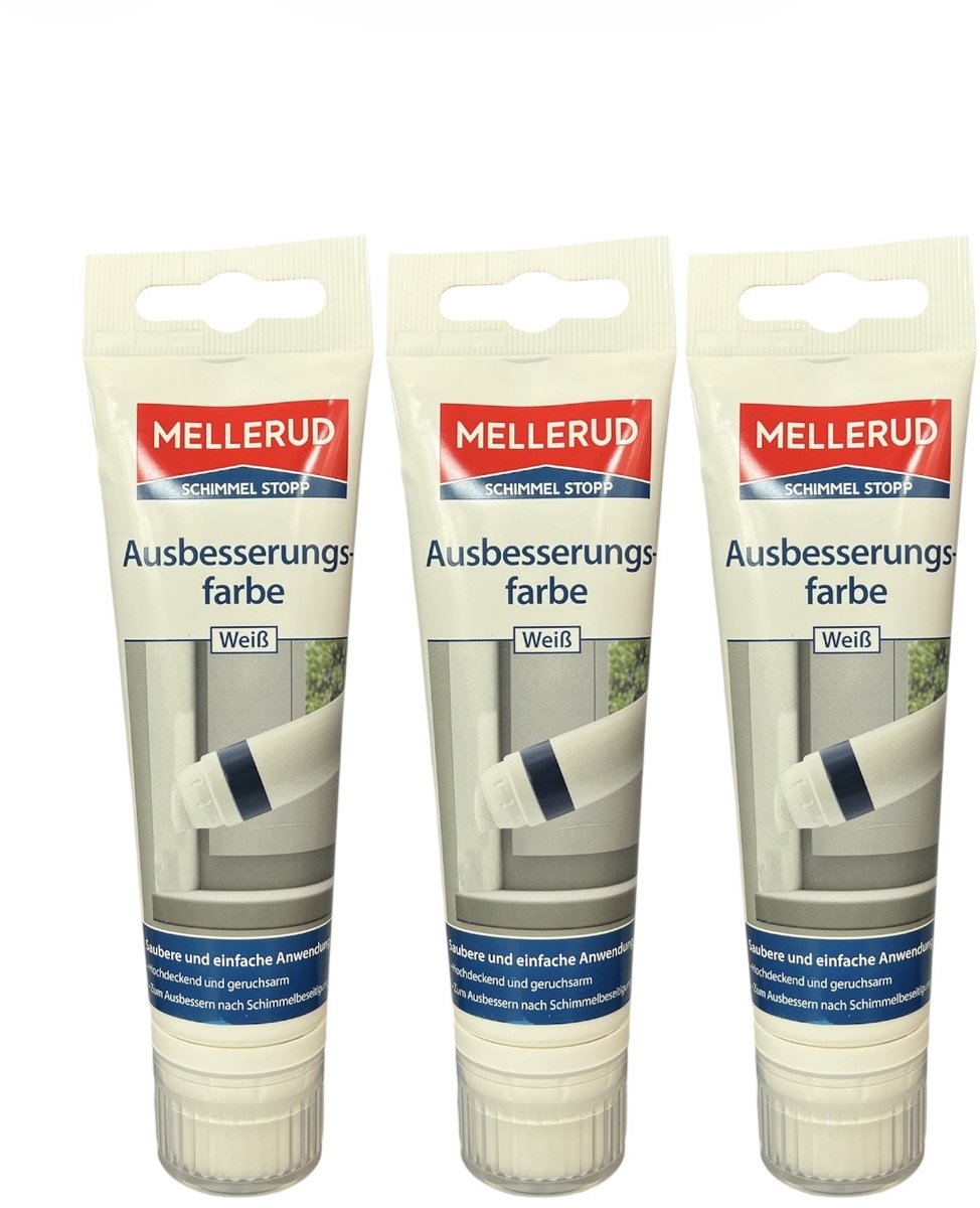 3 Stuks Mellerud Schimmel Stop Bijwerkverf Wit 90ml