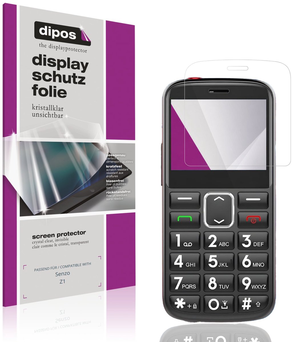 dipos – 4x Beschermfolie geschikt voor Senzo Z1 | Krasbestendige & heldere Screenprotector Ultra-Thin