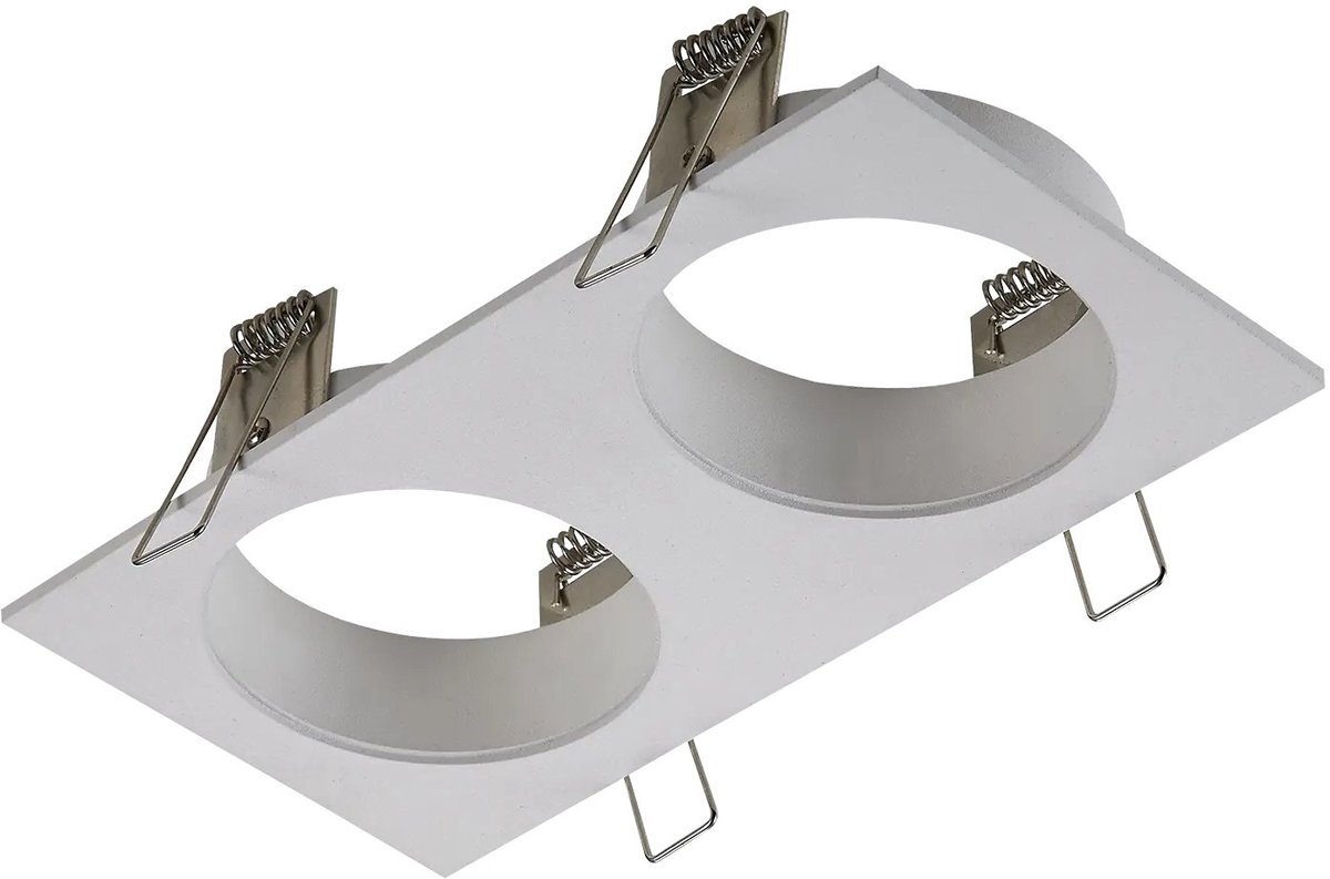Zoom opbouwspot 2-lichts, satijnwit aluminium, 2x GU10 (excl. lichtbron), IP20, 95x190 mm