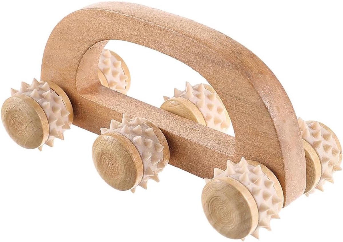 Draagbare Massagebal Roller voor Pijnlijke Spieren - Houten Therapie Instrumenten voor Lichaamsculptuur, Fasciabehandeling en Celulitisvermindering voor Benen en Volledige Lichaamsontspanning