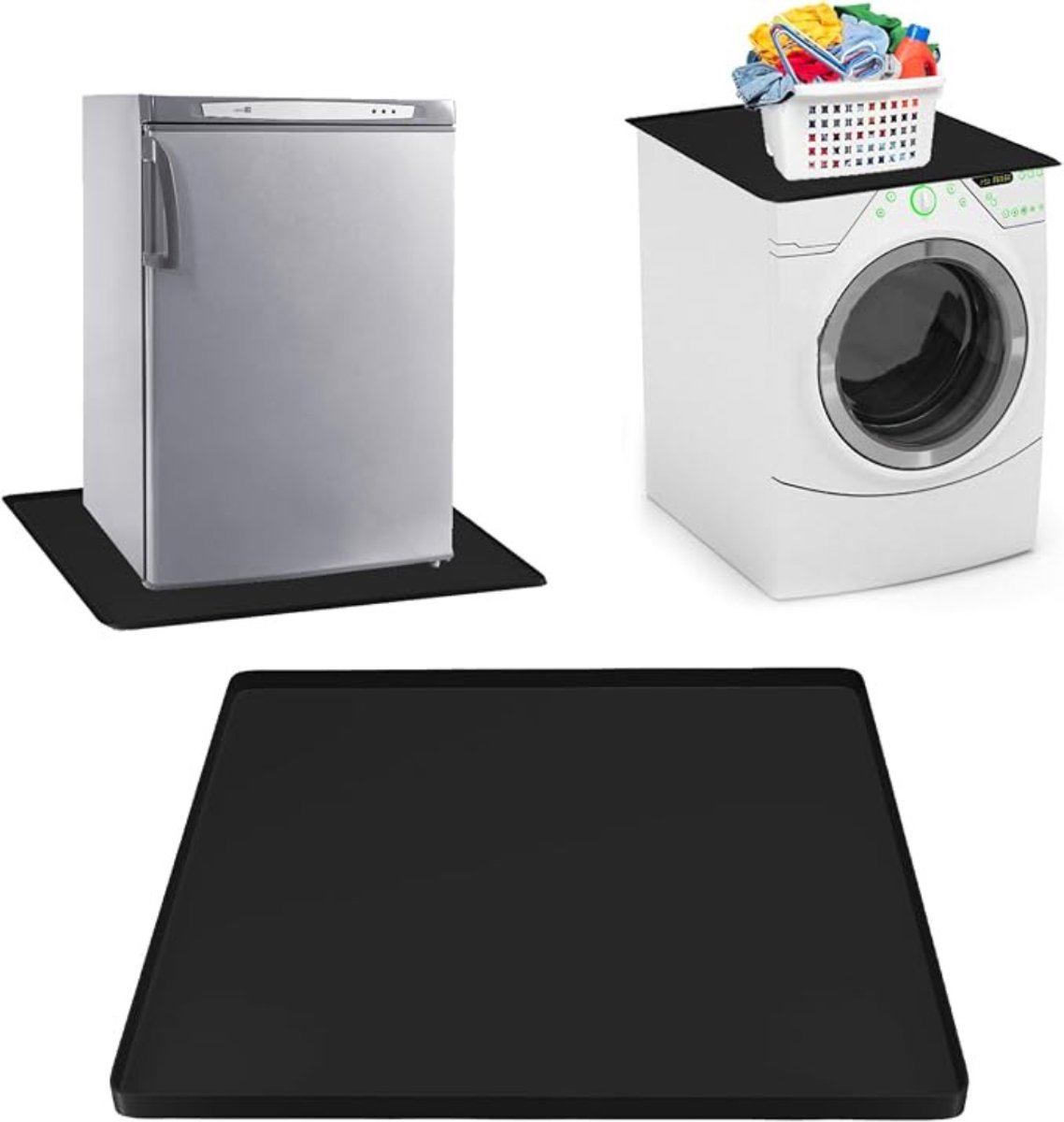 Levo® Lekbak Wasmachine 60x60 - Antislip - Universeel - Zwart - 60cm x 60cm x 2cm