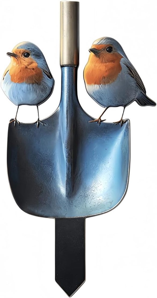 Tuinpaal voor Buiten - Decoratieve Robin Vogel voor Patio en Gazon, 20 cm Kunstwerk voor Kerstmis
