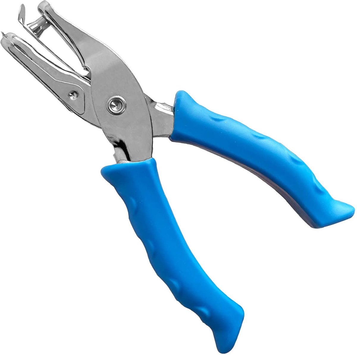 Enkelvoudige perforator - 1/4 inch (ca. 6 mm) - Geschikt voor knutselwerk - Compacte perforator met softgrip-handgreep - Ideaal voor papierknutselen thuis, op kantoor en in de klas - Blauw - 1 stuk