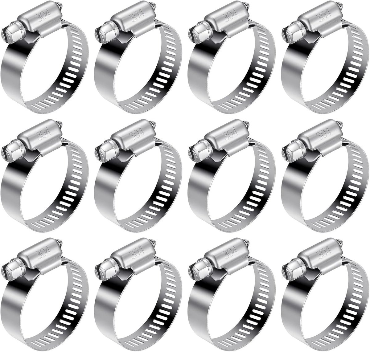 Roestvrijstalen slangklemmen set van 12 stuks voor 21-38 mm slangen - Duurzaam en corrosiebestendig