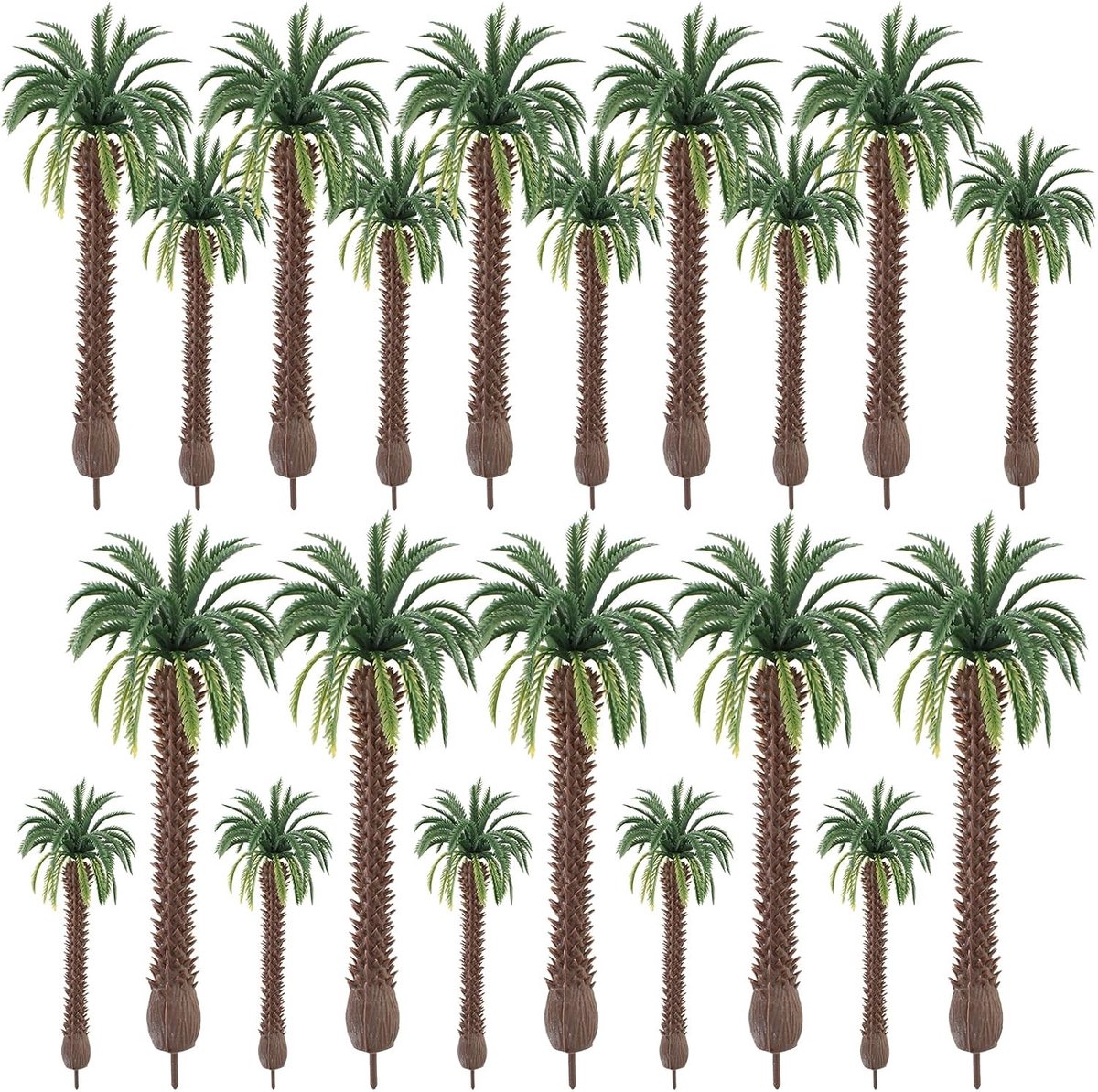 20 Stuks Miniatuur Bouwbomen - Kokosbomen, Palm Bomen en Architectuur Bomen voor DIY Landschappen