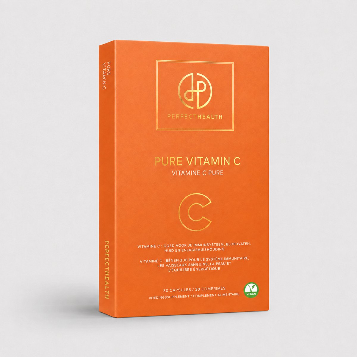Perfect Health - Pure Vitamine C Capsules - 30 Stuks - Meest Zuivere Vitamine C - Immuunsysteem, Huid, Bloedvaten en Botten - Vegan