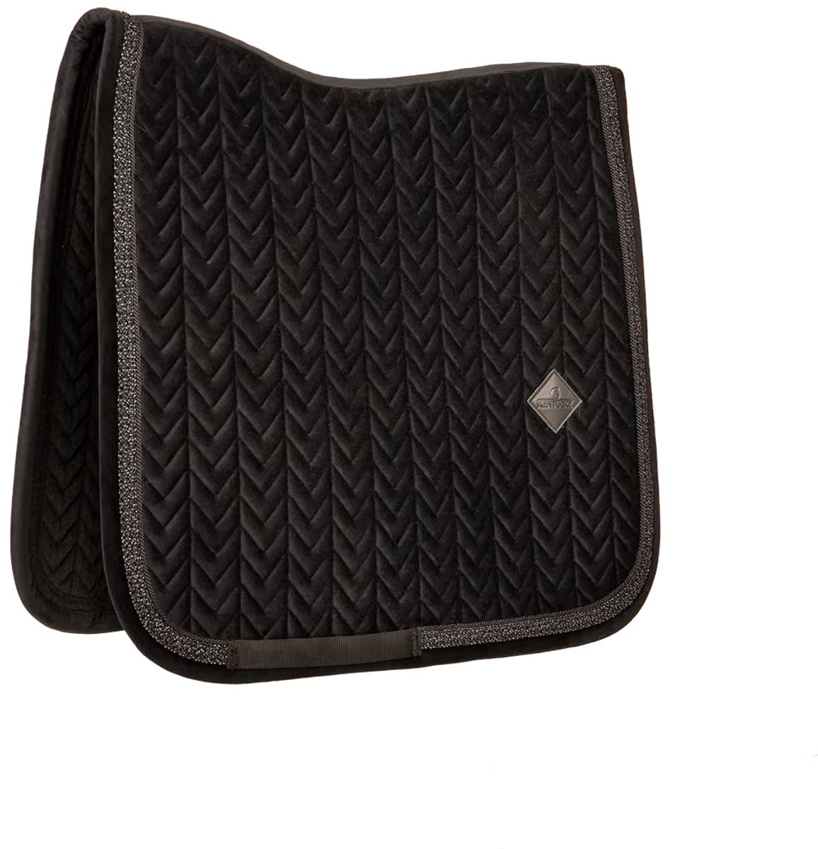 Kentucky Velvet Fishbone Zadeldoek met Glitter Koord Full Zwart