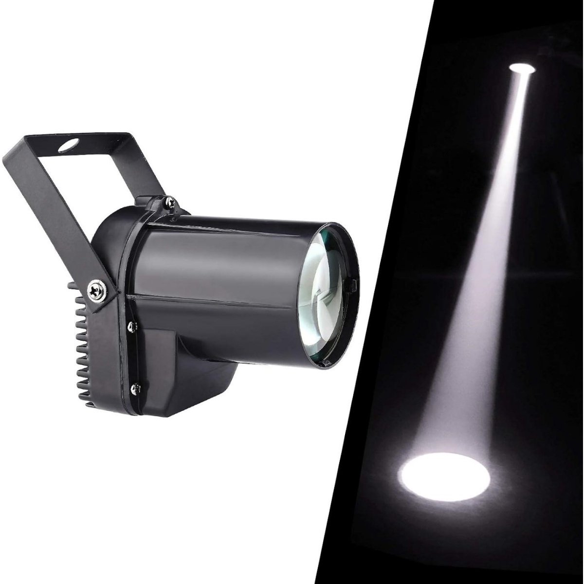 SSTRWGOOD 3W LED schijnwerpers - Gemotoriseerde LED schijnwerpers - Geschikt voor discoballen en spiegelbollen - Zwarte behuizing, wit licht