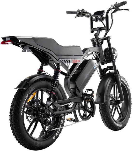 Ebikekopen.com Fatbike S20 Pro - Rijklaar - Hydraulische remmen - 2026/2027 Model - Incl. Slot - Telefoonhouder - Alarmsysteem - Voorrekje - Voetensteuntje - Met Accessoires - Elektrische Fiets - QmWheel — afbeelding 5