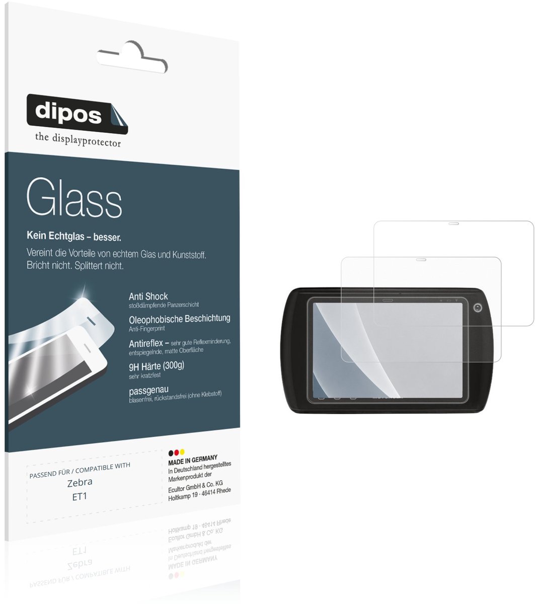 dipos – 2x Matte Pantserfolie geschikt voor Zebra ET1 | 9H Screenprotector